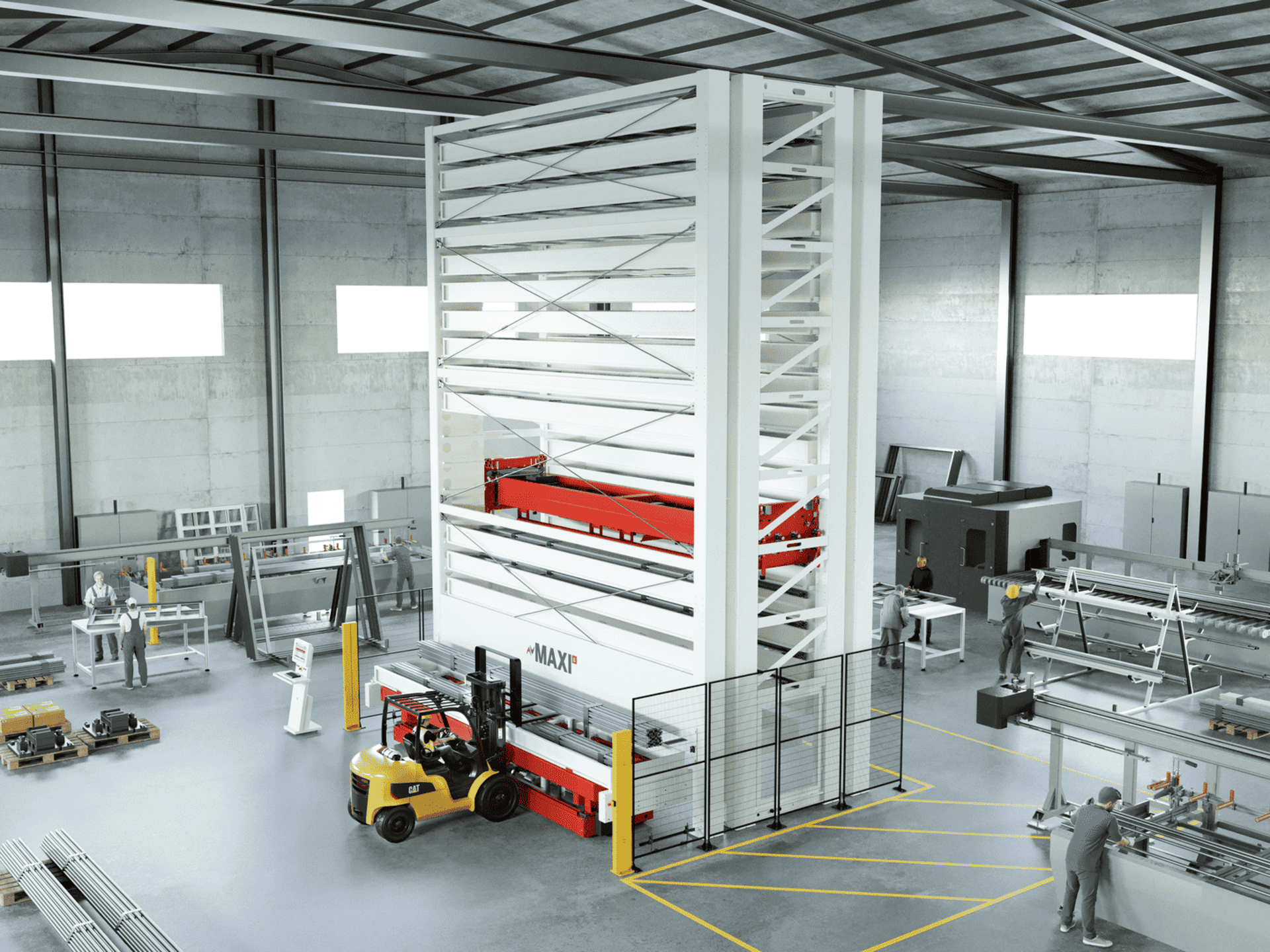 Magazzino automatico verticale per barre, tubi, profili e semilavorati