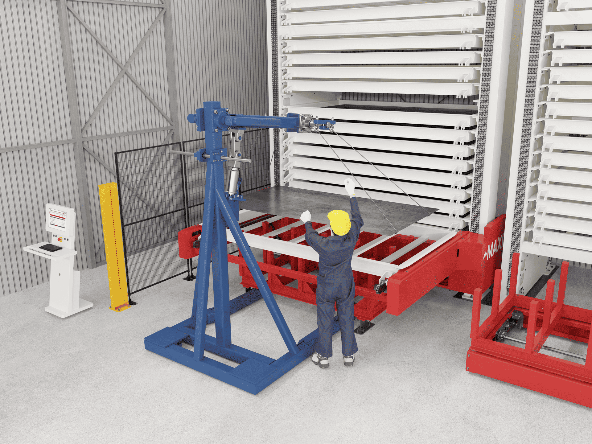 MAXI T, magazzino verticale per pannelli e lamiere