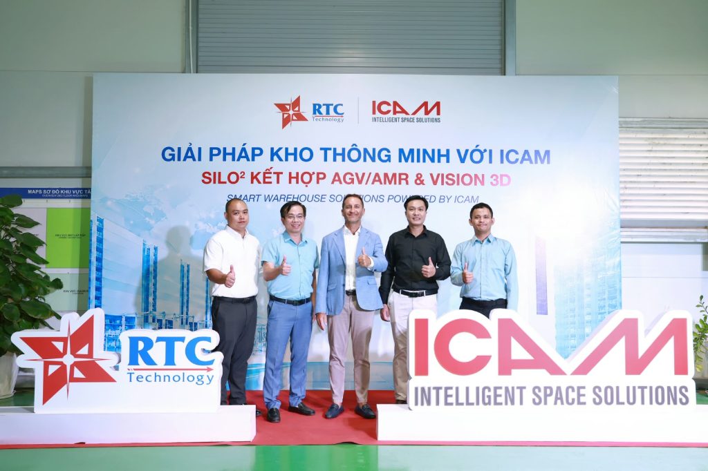 Magazzini automatici ICAM in Vietnam: SILO² integrato con robot AGV/AMR e visione 3D insieme a RTC Technology
